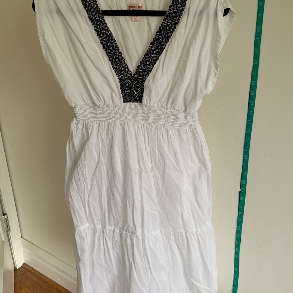 Mossimo Supply Co. White and Black V-Neck Dress